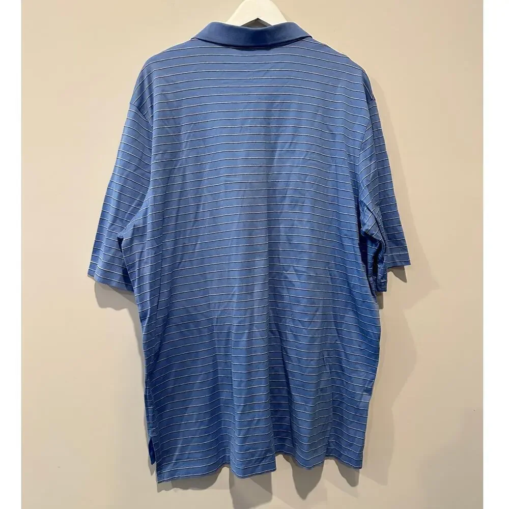 Polo Golf Ralph Lauren Size XXL Short Sleeve Polo Shirt Striped Blue Casual